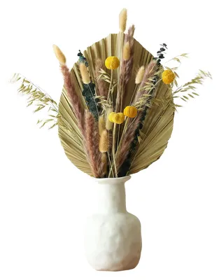 Trockenblumenstrauß 44 cm, 45 Stiele, Pampasgras, Boho-Deko