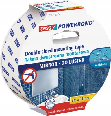 Imagen del producto de Cinta adhesiva de doble cara tesa para espejos, 5 metros, 38 mm