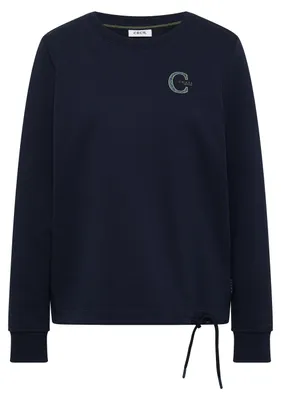 Produktbild von CECIL GmbH – Damen – Sweatshirt mit Rundhals und Tunnelzug urban dark blue – Art. B303989