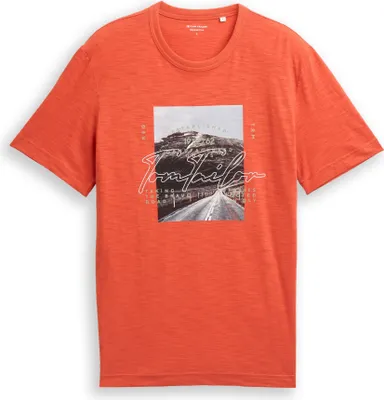 Produktbild von T-Shirt in Melange-Optik mit Fotoprint