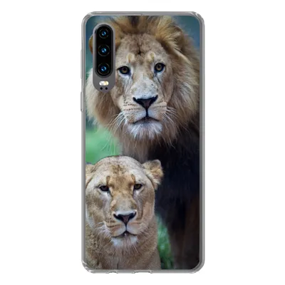 Produktbild von MuchoWow® Handyhülle Schutzhülle Hülle für Huawei P30 Porträt - Löwe Silikon Softcase Handy Hülle - Kartenbesitzer