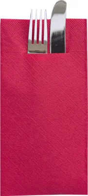 Produktbild von Sovie HORECA Besteckserviette Rot aus Tissue Deluxe®, 4-lagig, 1/8 Falz, 40 x 40 cm, 75 Stück