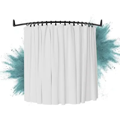 Immagine prodotto di Asta angolare per tenda da doccia Erica, 140x140 cm, asta angolare per doccia, montaggio a parete per vasche da bagno, senza fissaggio a soffitto, nero