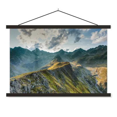 Produktbild von MuchoWow® Textilposter Die Alpen in Österreich 120x80 cm mit schwarzem Rahmen - Wanddeko