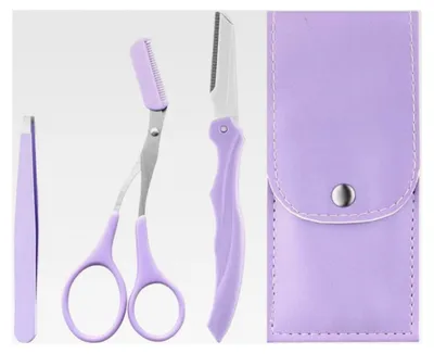 Produktbild von Augenbrauen Set 4-teilig, Augenbrauenschere mit Kamm, Augenbrauen-Rasierer, Augenbrauen-Schere, Augenbrauen-Pinzette, Augenbrauen-Kamm, Augenbrauen-Pinsel für Frauen und Männer