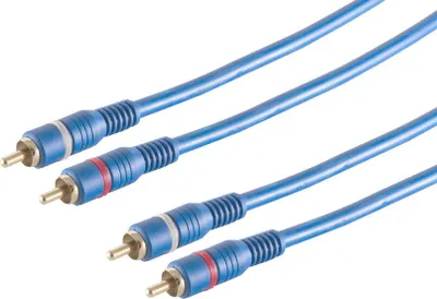 Produktbild von Cinchkabel 2 Stecker/ 2 Stecker TWIN Kabel blau 5m