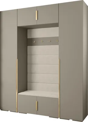 Produktbild von MEBLE KRYSPOL Inova 1 Möbelset Garderobe, 236,7x200x47cm - Kaschmir, Manila 02, Gold