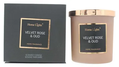 Produktbild von Home Lights, Velvet Rose & Oud, Duftkerze, 215 g