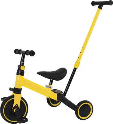 Produktbild von 3 in 1 Kinder Laufrad Balance Fahrrad,Kinderlaufrad,Dreirad mit Lenkschiebegriff für Kinder von 1-3 Jahre Gelb