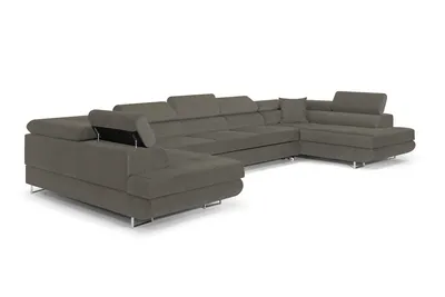 Produktbild von Ecksofa mit Schlaffunktion und Bettkasten PASTI XXL U-Form, Couch, Eckcouch für Ihr Wohnzimmer, Boucle Quelle 20
