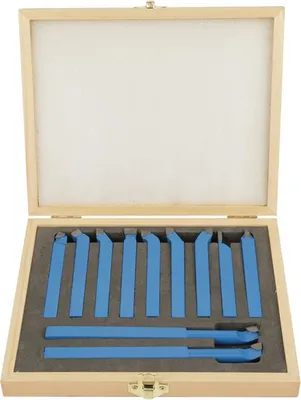 Image de 11Pcs 10*10mm Lathe Tools Carbide Tipped Welding Milling Cutting Turning Tool Set