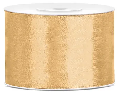 Produktbild von HONEY Satinband, goldfarben, dekoratives Hochzeitsband, 50 mm, 25 m