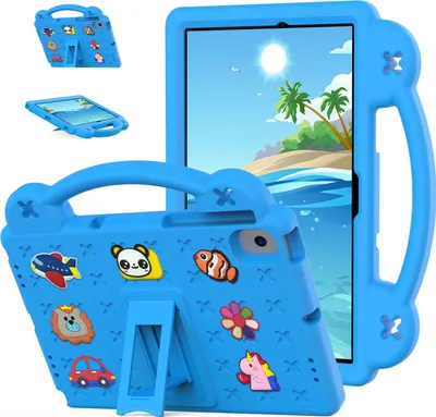 Obrázek produktu pro Ochranné pouzdro pro Samsung Galaxy Tab A8 10.5 2021/2022 X200/X205/X207, roztomilé dětské pouzdro, odolné proti nárazům s držadlem a stojánkem Modrý