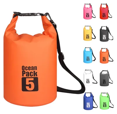 Immagine prodotto di Borsa impermeabile da 5 litri, con spallacci regolabili, ideale per il nuoto