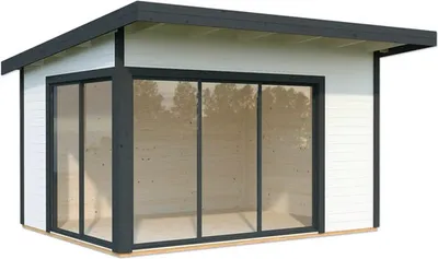 Produktbild von Gartenhaus Palmako Andrea 11,2 m² Slide Plus inkl. Fußboden 434 x 402 cm weiß-anthrazit