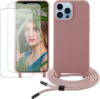Obrázek produktu pro Růžové Pouzdro Pro Iphone 13 Pro Max 6,7' 2Xsklo