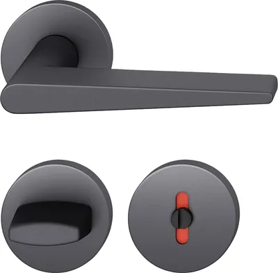 Produktbild von FSB Drückergarnitur 12 1005 ASL auf Rosette WC DIN, Aluminium schwarz matt
