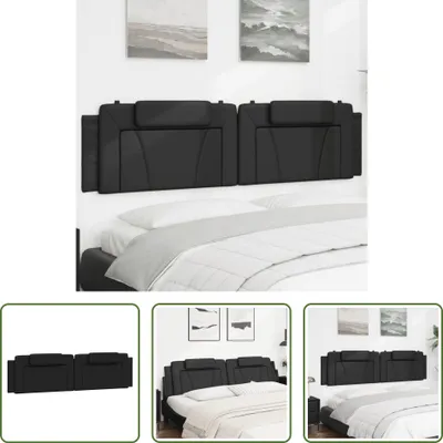 Produktbild von The Living Store Kopfteil-Kissen Schwarz 200 cm Kunstleder