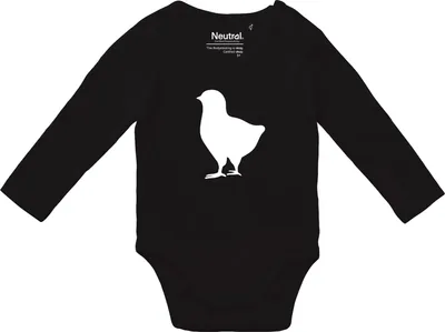 Produktbild von Huuraa Baby Body Küken Silhouette 68 Black  Baumwolle Fairtrade Langarmbody Geschenkidee