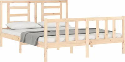 Imagen del producto de Estructura de cama sin colchón madera maciza de pino 160x200 cm