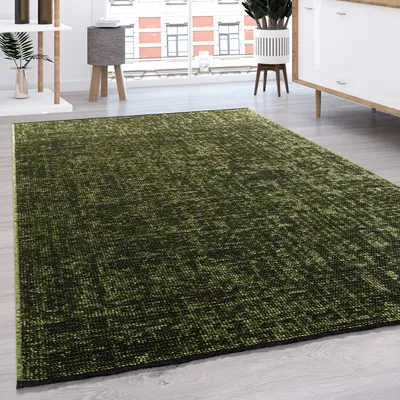 Immagine prodotto di Tappeto soggiorno tessuto piatto moderno motivo sisal tinta unita pastello frange dimensioni 120x160 cm