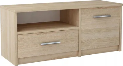 Produktbild von MATKAM TV-Schrank BODO 1D1S, B98 x H42 x T35 cm, 1 x offene Ablage, 1 x Schublade und 1 x Fach mit Tür, TV-Kommode ideal für Wohnzimmer (Sonoma Eiche)