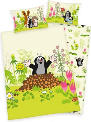 Produktbild von Der kleine Maulwurf Renforcé-Bettwäsche 100 x 135/60 x 40 cm