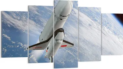 Produktbild von Bild auf Leinwand - Leinwandbild - Himmel Rakete Kosmos Planet - 160x85cm - Wand Bild - Wanddeko - Leinwanddruck - Bilder - Kunstdruck - Wanddekoration - Leinwand bilder - Wandkunst - EA160x85-0496