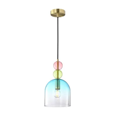 Zdjęcie produktu dla Lampa wisząca kulki nad kloszem Manso multikolor 1xE14x40W szkło wym:144x16x16cm IP20 Italux