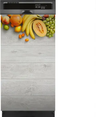 Produktbild von Magnete Dekorative 45x80 cm Küche Magnetmatte Spülmaschine - Früchte auf Holz