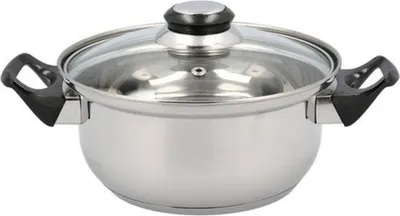 Produktbild von QUID Habitat Kochtopf inkl. Deckel, Edelstahl, 18 cm Durchmesser, Induktionsherd-geeignet