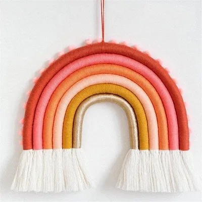 Produktbild von Famanu Macramé Wandteppich Handgewebt - Regenbogen