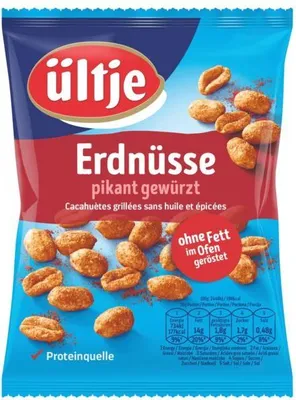 Produktbild von Ültje Erdnüsse ohne Fett im Ofen geröstete und pikant gewürzt 200g
