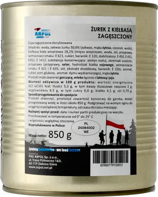 Image de Soupe Arpol Żurek z kiełbasą zagęszczony 850 g