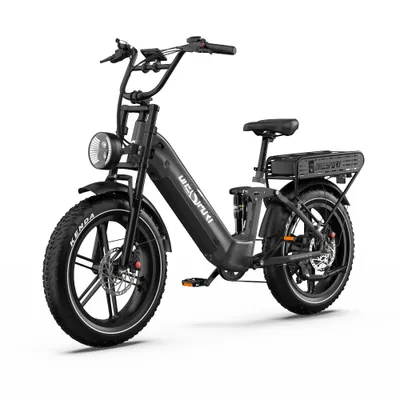 Obrázok produktu pre Elektrobicykel, 250W elektrobicykel s vymeniteľnou dvojitou batériou 2*18Ah, terénny elektrobicykel s pneumatikami 20" x 4", rýchlosť do 25 km/h, predné odpruženie