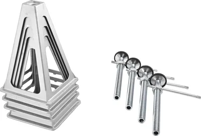 Zdjęcie produktu dla SucceBuy 4-pak podnośników stabilizujących do kamperów, aluminiowe podnośniki poziomujące do przyczep kempingowych i kamperów, regulowane podparcie pojedynczej śruby do 6000 funtów, wysuwane od 11 "do 17"