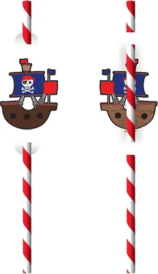 Produktbild von Trinkhalme aus Papier Pirates Map