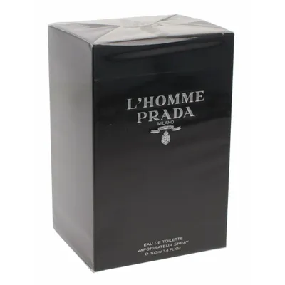 Produktbild von Prada L'Homme, Männer, 100 ml, Nicht nachfüllbare Flasche, Spray, ALCOHOL DENAT., AQUA (WATER), PARFUM (FRAGRANCE), ETHYLHEXYL METHOXYCINNAMATE, LINALOOL, LIMONENE,...