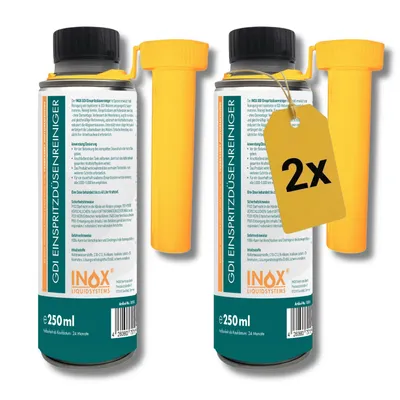 Produktbild von INOX GDI Einspritzdüsenreiniger Benzin Additiv 2x250ml – Reinigt Injektoren, Ventile & Kolbenböden | Für Direkteinspritzer & Saugrohrmotoren