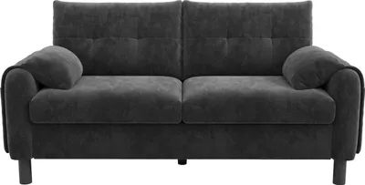 Produktbild von Merax 2 Sitzer Sofa, Couch, Polstersofa mit Kissen, Seitentaschen, Loveseat Loungesofa für Wohnzimmer, Schlafzimmer, Kleine Wohnung, Chenille, Grau