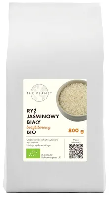 RYŻ JAŚMINOWY BIAŁY BEZGLUTENOWY BIO 800 g - THE PLANET