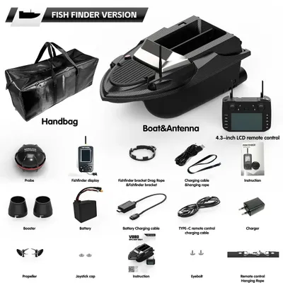 Produktbild von Köderboot - V080 GPS-Fischfinder - 10,9-cm-Bildschirm - 800 m Fernbedienungsreichweite - 3 kg Köderkapazität - 20.000-mAh-Akku - 2–4 Stunden Laufzeit