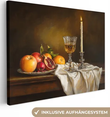 Produktbild von Wanddeko 80x60 cm - Stilleben - Kerze, Leinwand Bilder Wohnzimmer