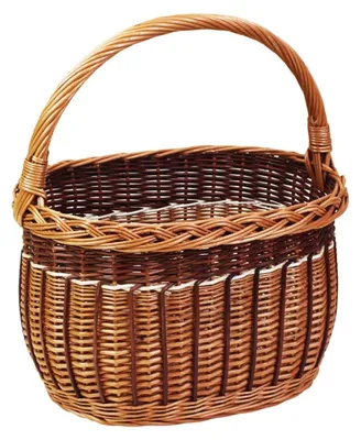 Image de Panier en osier, dimensions : 36 x 27 cm / hauteur 25/43 cm