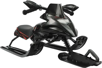 Productafbeelding van Slee met Stuur - Sneeuwscooter Kinderen - Winterpret Beleven - Driewiel ontwerp - 124 cm - Zwart