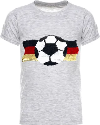 Produktbild von Jungen Wende Pailletten Deutschland Shirt mit Fussball EM 2024 Grau 104