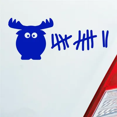 Produktbild von Auto Aufkleber Elch Liste Kills Drive Fast Strichliste 6x15 cm Dunkelblau Sticker Heckscheibenaufkleber