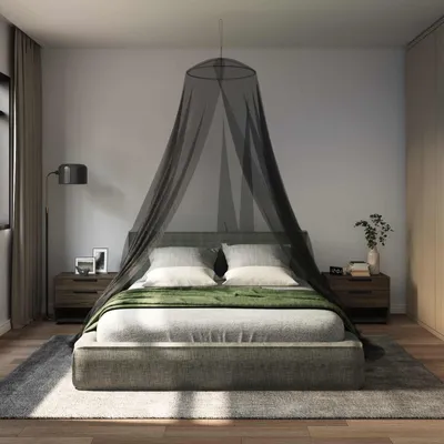 Produktbild von Moskito-Netz für das Bett 156 Mesh Schwarz ⌀56 x 220 cm - Moskitonetze c2868