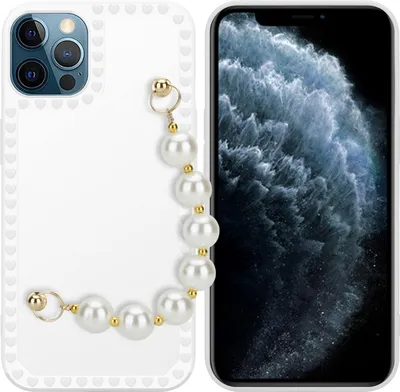 Immagine prodotto di Cadorabo custodia per Apple iPhone 12 PRO custodia protettiva in bianco custodia per cellulare TPU custodia cover catena da polso