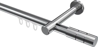 Produktbild von Interdeco Innenlaufstange / Gardinenstange mit Innenlauf Chrom, Typ Prestige Elanto (Rillenzylinder), 20 mm Ø 1-läufig, 240 cm